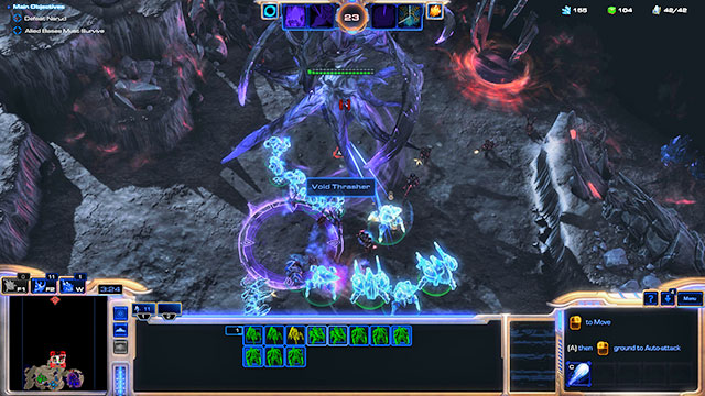 After destroying the building and watching a cutscene the map will change - Mission 1 - Into the Void - Epilogue - Into the Void - StarCraft II: Legacy of the Void - Game Guide and Walkthrough