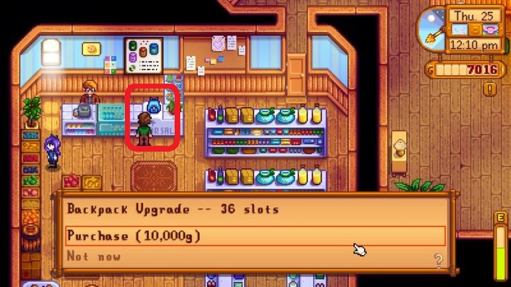 Plecak lezy obok sprzedawcy! - Puzzles, secrets, collectibles and missions | Quick start - Quick start - Stardew Valley Game Guide
