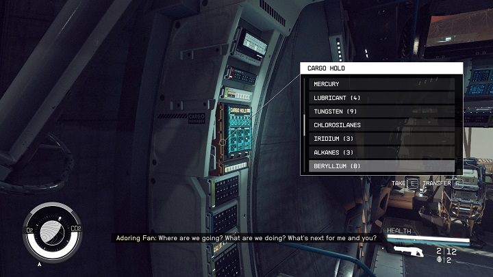 The access panel to the cargo hold is always located at the front of the ship, on the wall - Starfield: Where is the ships cargo hold? - Starfield: Ship - Starfield Guide