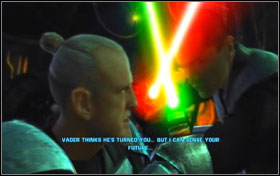 The last holocron is located behind the hull of Tie Fighter, on the right side, at the end of assembly room - Mission 01: TIE Fighter Factory - part 2 - Walkthrough - Star Wars: The Force Unleashed - Game Guide and Walkthrough