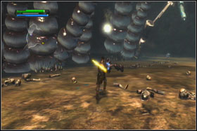 After short cutscene, run left and take holocron - Mission 03: Felucia - Walkthrough - Star Wars: The Force Unleashed - Game Guide and Walkthrough