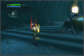 When the Rancors will be defeated, look at the ledge on the left side - Mission 03: Felucia - Walkthrough - Star Wars: The Force Unleashed - Game Guide and Walkthrough