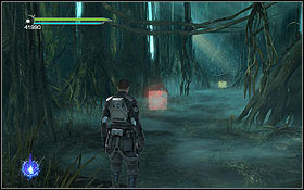 Two more holocrons are lying directly on the path leading to the cave - Dagobah - Hidden holocrons - Star Wars: The Force Unleashed II - Game Guide and Walkthrough