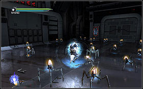 You will be attacked by a spider droid - The Salvation - Aboard The Salvation - p. 1 - Walkthrough - Star Wars: The Force Unleashed II - Game Guide and Walkthrough