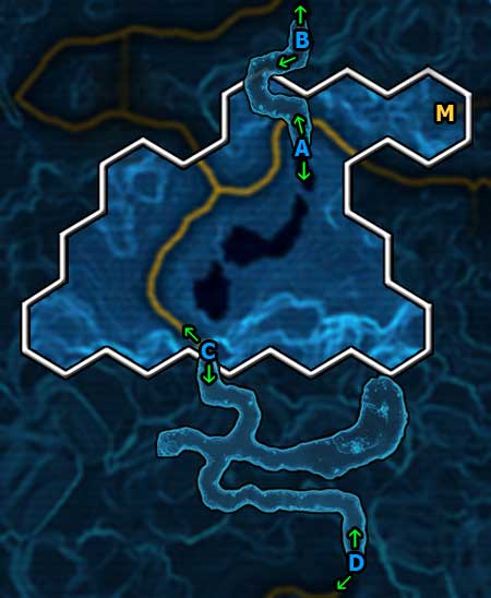 For discovering this location you will receive 270 XP - (12) Tythos River Valley - Places - Star Wars: The Old Republic Game Guide