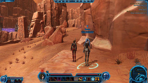 After a while you should notice a purple beam of light - Galactic History 16 (+2 Willpower) - Datacrons - Star Wars: The Old Republic Game Guide