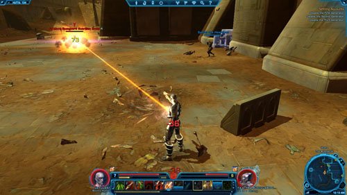 There are also suicide-droids (Faathra Blasting Droid) here, which will run up to you and explode - (L07) Settling Accounts - Bounty Hunter - Star Wars: The Old Republic Game Guide