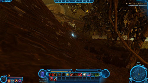 Trees can be an obstacle in this action, so make sure the place youre about to jump down on is the right one - Galactic History 01 (+2 Aim) - Datacrons - Star Wars: The Old Republic Game Guide