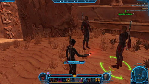 The second method is to drag the ID Scanner to the quick access bar at the bottom of the screen, click RMB on any acolyte and then LMB on the ID Scanner icon - (L05) Allegiance - Korriban - Star Wars: The Old Republic Game Guide