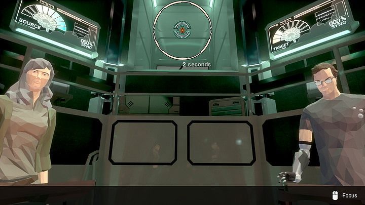 During Lydias treatment in KurtzLab, performed by Jeff Kosowski and a Valerie, and monitored by doctor Kurtz in a wheelchair, your task will be to slowly place the green fan-like circle on the small orange circle, and make the latter end in its inner part (see screenshot) - January 2044, KurtzLabs - Chapter three - State of Mind Game Guide