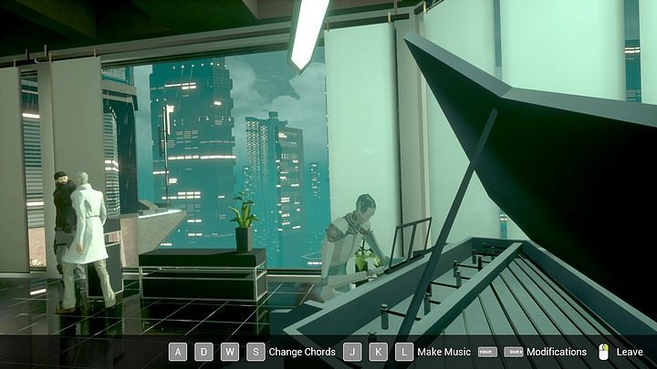 Press any of the keys visible at the bottom of the screen, until one of the guests suggests Simon what to play. - Friday, January 10th 2048, Berlin, Richard Nolans apartment - Chapter four - State of Mind Game Guide