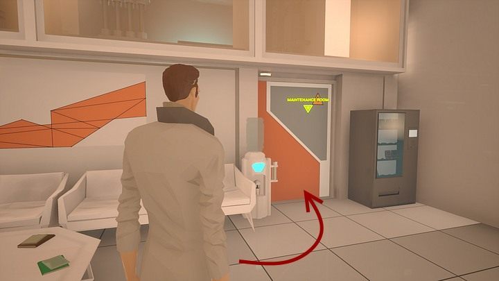 So go to the next door (to the left of the main entrance) - the maintenance room, where Adam may enter - Wednesday, City5 Central, Adam Newmans apartment; Kurtz Recreation Center - Chapter four - State of Mind Game Guide