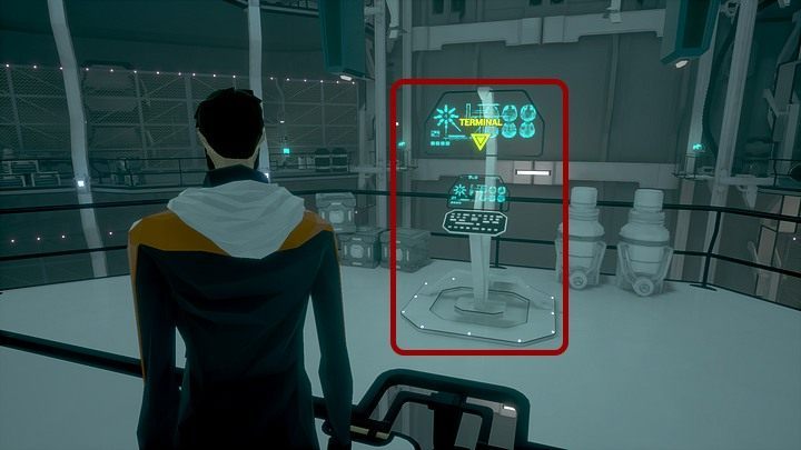 Start by turning to the right - you will see a terminal through which you can control a drone (in the same way as before) - Thursday, 16th of January 2048, Montauk, Long Island, Storage Section - Chapter five - State of Mind Game Guide