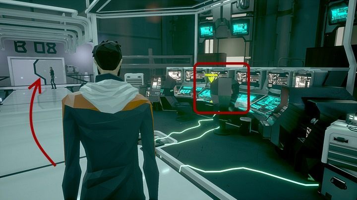 After you get with Lydia to the next corridor, follow her towards the door marked B 08 - Thursday, 16th of January 2048, Montauk, Long Island, Virtual Reality Lab - Chapter five - State of Mind Game Guide