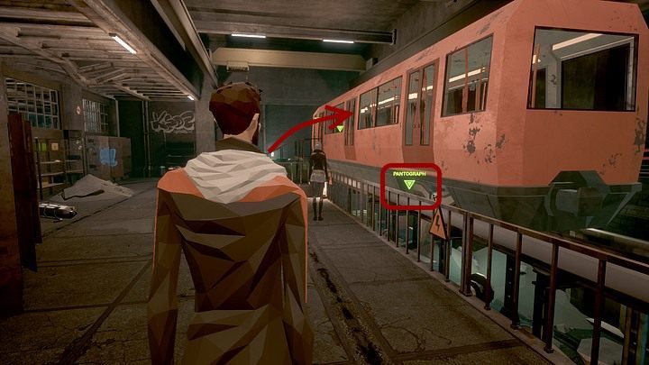 Approach the wagon now and repair its pantograph (below it, next to the wheels) - Friday, January 17th 2048, Berlin, metro tunnels - Chapter five - State of Mind Game Guide