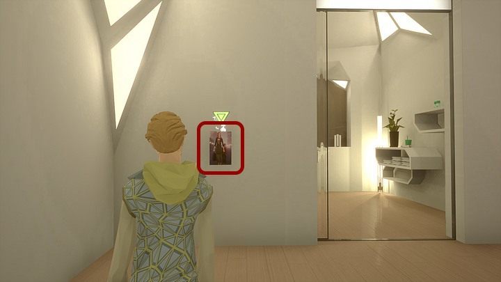 When leaving the room, take a look at the wall in the hallway (opposite the exit) - Saturday, City5 Central, Adam Newmans apartment - Chapter five - State of Mind Game Guide