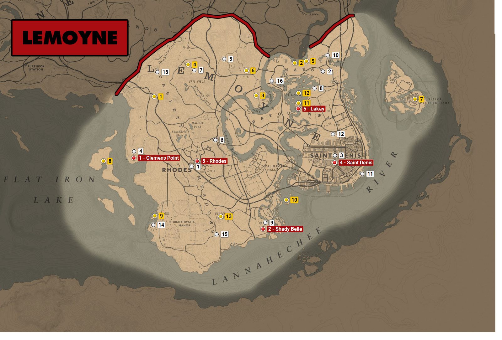 Red Dead Redemption 2 - interactive map with all collectibles
