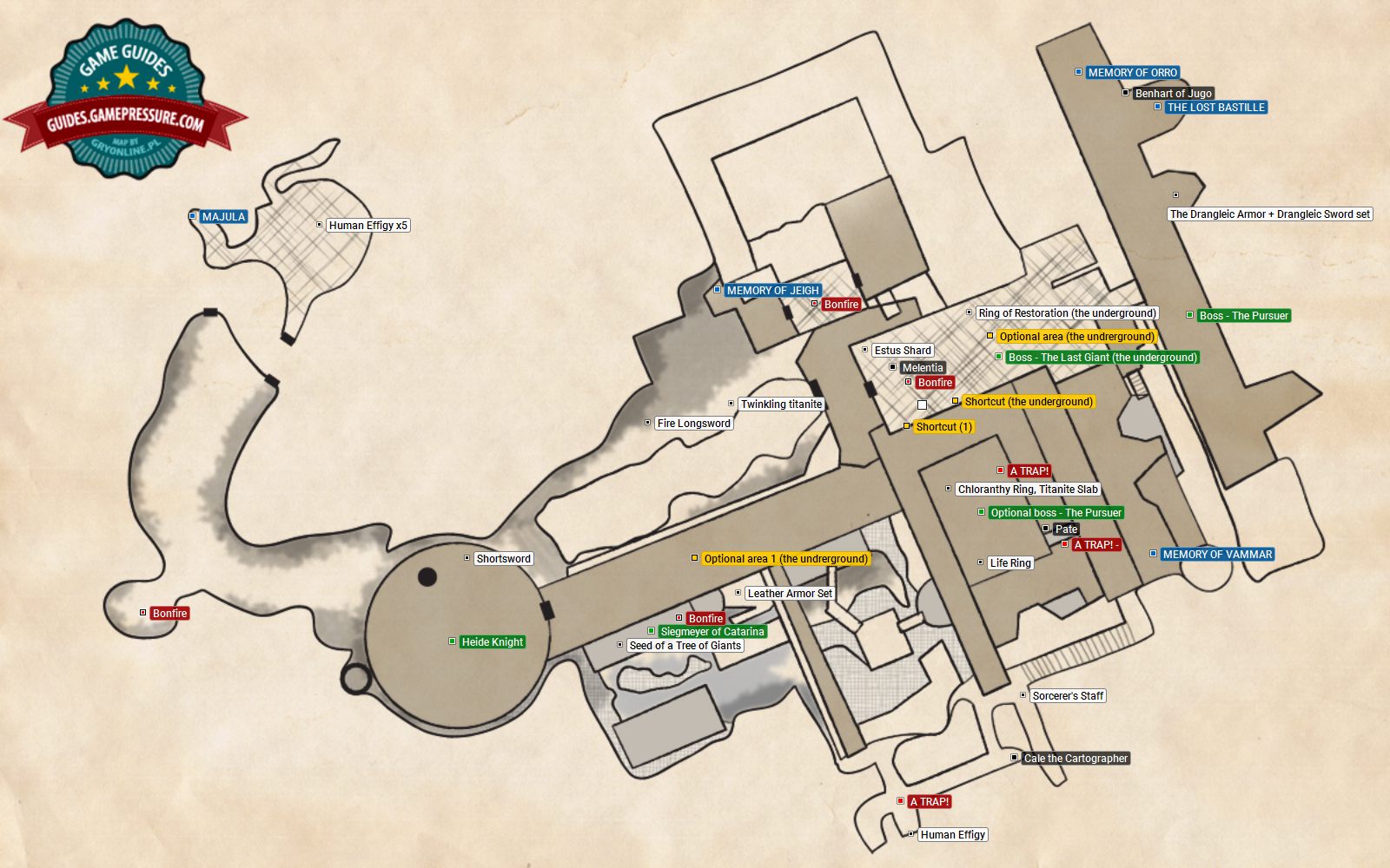 Dark Souls II Gutter Map Map for Xbox 360 by trachten - GameFAQs