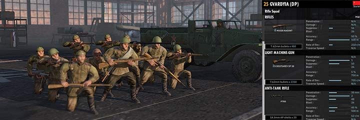 DP Gyvardyia units are one of the best infantry teams in Russian divisions. Versatilely armed units that have a PTRD rifle in their equipment that can attack armored vehicles from a distance of 500m! - 2-ya Gvard. Tankovy. Korpus | Allied divisions in Steel Division 2 - Allied divisions - Steel Division 2 Guide