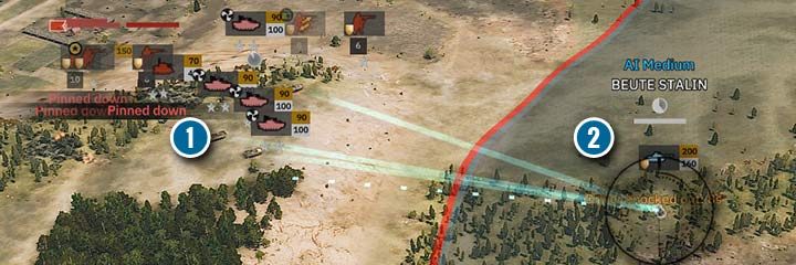 Shermans and Stuarts (1) against German IS-2 (2)? It will be hard, but red has a chance of inflicting critical damage or he may lead a flanking maneuver and send some tanks to the sides of the opponent. - Units armor - how to destroy tanks and vehicles in Steel Division 2 - Units - Steel Division 2 Guide