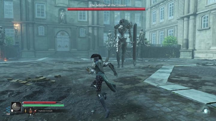 This opponent is armed with a sickle and a shield - Steelrising: The Selenite of the Louvre Titan - how to beat? - Tuileries and the Louvre - Steelrising Guide, Walkthrough