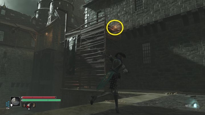 Climb the stairs and pull yourself up on a rope to reach the scaffolding - Steelrising: In search of Abbot Gregoire - walkthrough - Main missions - Steelrising Guide, Walkthrough