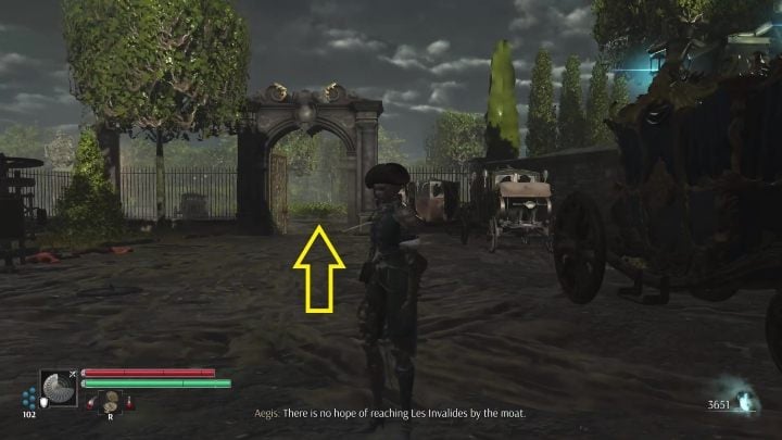 After heading to Les Invalides, turn right from the horseless carriage - Steelrising: For the future of the kingdom - walkthrough - Side missions - Steelrising Guide, Walkthrough