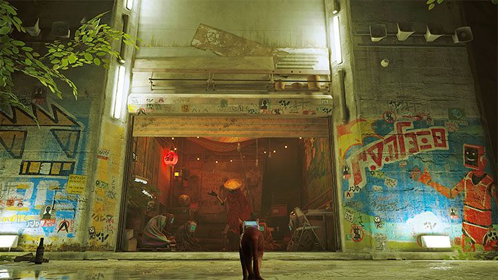 The best landmark in the slums is the garage where you can find the Guardian - Stray: The Slums Map - is it available in the game? - FAQ - Stray Guide, Walkthrough