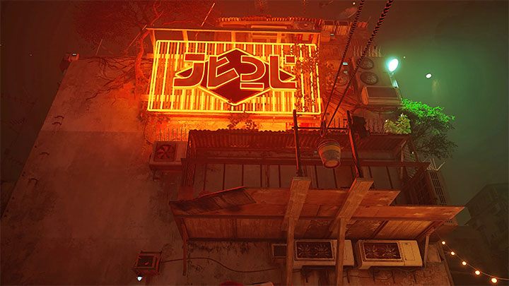 This is one of the 4 most important locations that can only be reached by climbing the central rooftops (any path works) - Stray: The Slums Map - is it available in the game? - FAQ - Stray Guide, Walkthrough