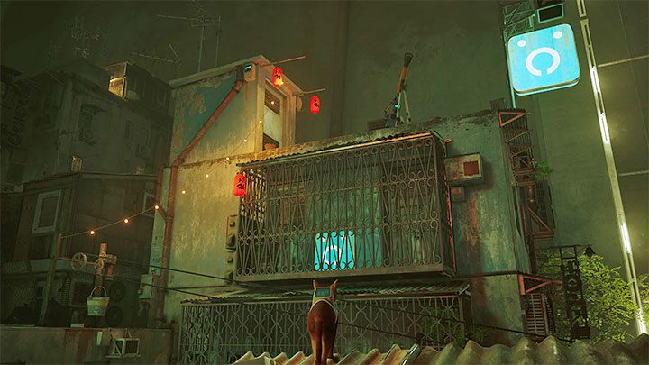 This is one of the 4 most important locations that can only be reached by climbing the central rooftops (any path works) - Stray: The Slums Map - is it available in the game? - FAQ - Stray Guide, Walkthrough