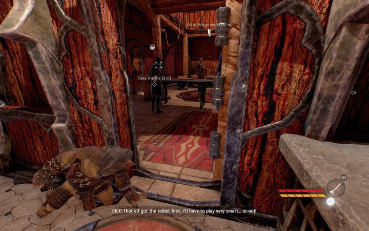 The guard has one of the tiles - The amber depot and the getaway | Mission 2 - Korrangar - Mission 2 - Korrangar - Styx: Shards of Darkness Game Guide