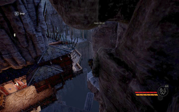Climb the rock, from where you can easily get to the other side of the building - The amber depot and the getaway | Mission 2 - Korrangar - Mission 2 - Korrangar - Styx: Shards of Darkness Game Guide