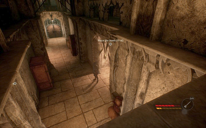 Walk over the guards head and plant another bomb - Goblin prison | Mission 8 - Sabotage - Mission 8 - Sabotage - Styx: Shards of Darkness Game Guide