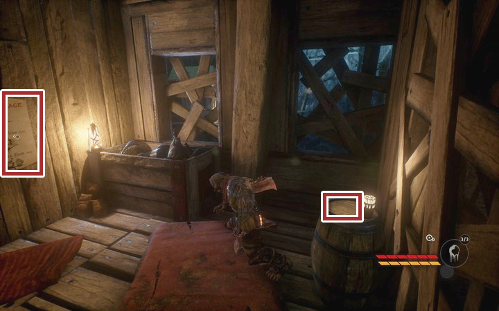 A token (already taken) and a poster on the wall - Prologue | Mission 1 - Revelations - Mission 1 - Revelations - Styx: Shards of Darkness Game Guide