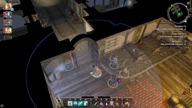 The first puzzle in the Market District is to find the key for the main armory of your guild, in the Guild Hall - Puzzles in Guild Hall | Market District/Slums Walkthrough - Market District / Slums - Sword Coast Legends Game Guide