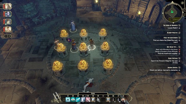 Walk through the successive rooms in the location and you will soon find a room, where there is another puzzle (M6,10) - The Mind of Madness - Main quest | Market District/Slums Walkthrough - Market District / Slums - Sword Coast Legends Game Guide