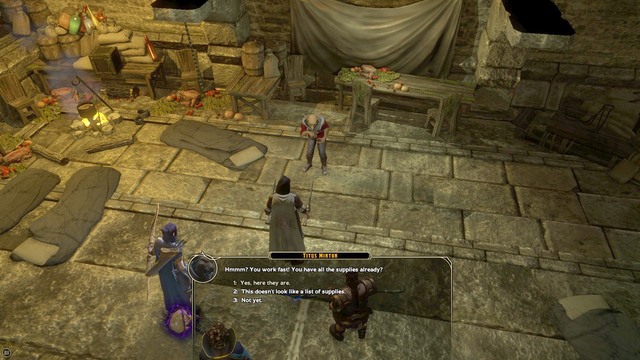 Talk to Titus Minton in the sewers (M4,Titus Minton) and you will learn that he needs help replenishing his supplies - Not Dead Yet - Side quest | Market District/Slums Walkthrough - Market District / Slums - Sword Coast Legends Game Guide