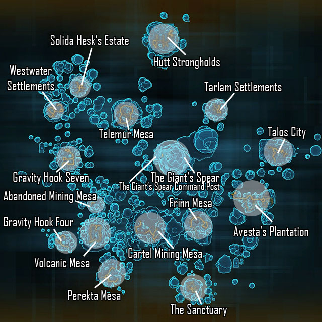 Makeb - General map of Makeb - What's new in RotHC? - Star Wars: TOR - Rise of the Hutt Cartel - Game Guide and Walkthrough