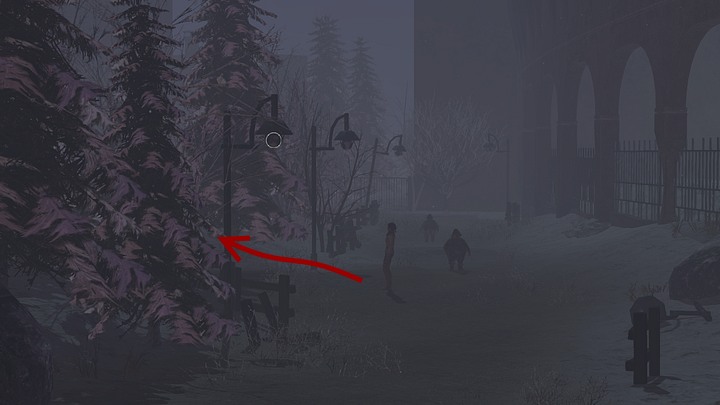 When you reach the place where a gap in the fence is visible (top of the screen), turn into the path between the lampposts - it will lead you to another building, with the door embellished with golden ornaments - Open the gates of the temple - Chapter seven - Syberia 3 Game Guide