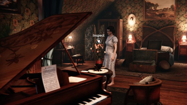 The brochure is on the table by the flower pot - Siberia The World Before: Vaghen - Rozes family house, winter 1937 - walkthrough - Walkthrough - Syberia The World Before Guide