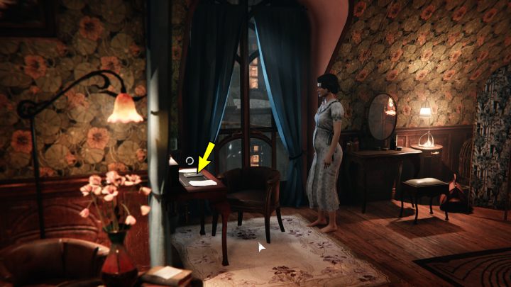 Walk up to the desk and click on the diary - Siberia The World Before: Vaghen - Rozes family house, winter 1937 - walkthrough - Walkthrough - Syberia The World Before Guide