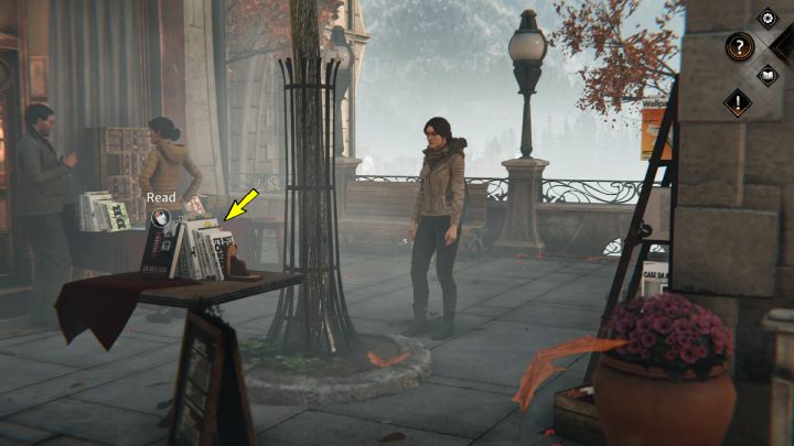 Finally, read the history books in the alley near the tram stop - Siberia The World Before: Vaghen - Bridge of Mists, autumn 2005 part 2 - walkthrough - Walkthrough - Syberia The World Before Guide