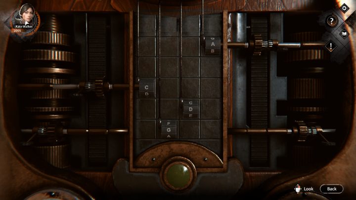 When the door of the machine opens, examine its mechanism - Syberia The World Before: Vaghen - Musician district, autumn 2005 - walkthrough - Walkthrough - Syberia The World Before Guide