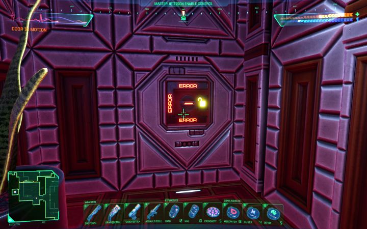 Reach the south-western part of the Executive deck (next to the place where you fought Cyborg Diego, near the Systems Engineering elevator) - System Shock Remake: How to avoid radiation and biological contamination? - FAQ - System Shock Remake Guide
