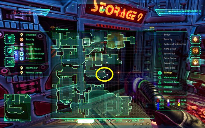 V1 of the module is found on Storage Deck - System Shock Remake: How to avoid radiation and biological contamination? - FAQ - System Shock Remake Guide