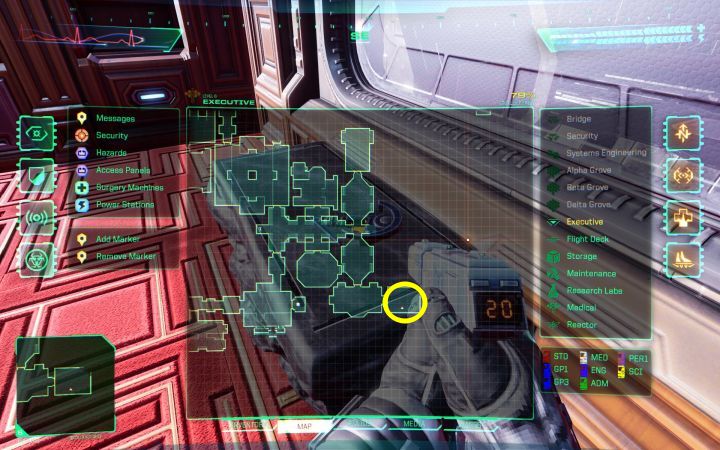 The second opportunity to get the Rapier is on the Executive district, in a room in the eastern part of the map - System Shock Remake: List of all weapons and grenades - Basics - System Shock Remake Guide