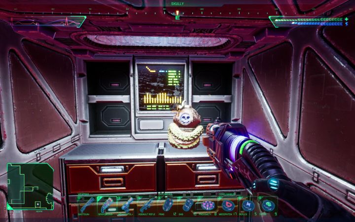 Open the passageway and you'll discover a secret area with a skull - System Shock Remake: All Skully - Secrets and Collectibles - System Shock Remake Guide