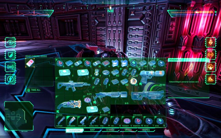 Reach the Security deck and head to the northern area where you have to defeat a boss called Cyborg Degio - System Shock Remake: All Keycards - Secrets and Collectibles - System Shock Remake Guide