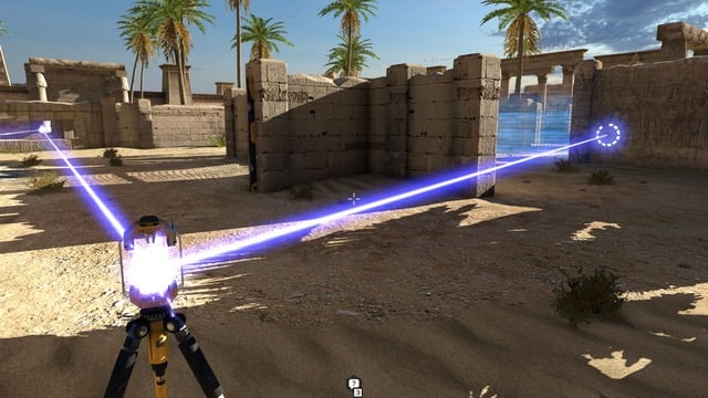 Open the penultimate door with the connector. - World B - bonus levels | Messengers and Stars - Messengers and Stars - The Talos Principle Game Guide