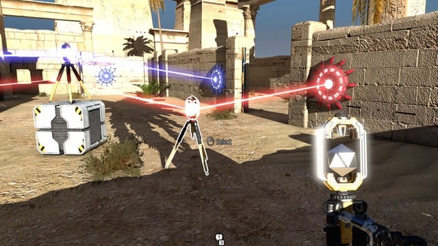 Red and blue beams cant intersect each other. - World B - bonus levels | Messengers and Stars - Messengers and Stars - The Talos Principle Game Guide